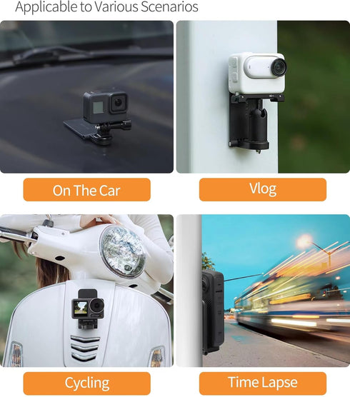 Insta360 X4 Magnetic Mount Stand Compatible for Insta360 Camera, Magnet Steering Holder Bracket with 1/4 Screw for 360 Action Camera, Stand Base f...