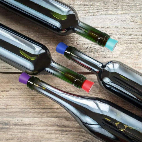Wine Stoppers,Wine Bottle Stopper,Reusable Wine Bottle Stoppers,4 Pack Multicolor Silicone Wine Stopper for Glass Bottles...