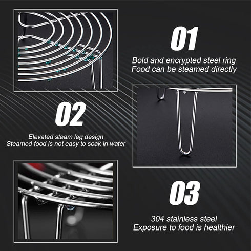 Round Steamer Rack and Cooling Rack,Stainless Steel Pot Trivet, Cooking Rack,Wire Steamer Kettle Rack Holder, Air Fryer Cooking Steamer Rack for B...