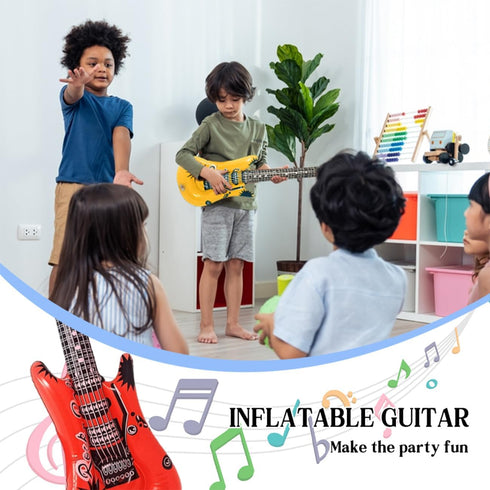 6 Pcs Inflatable Guitars for Parties, 35 Inch Rock Star Guitar, Inflatable Instruments Blow Up Guitars, Rock and Roll Party Photo Booth Props for ...