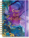 Designer Greetings, Designer Papers Flex Cover Journal with Elastic Band, “Grace, Grit, Gratitude” Purple and Blue Marble - 320 Pages (6” x 8.25”)...