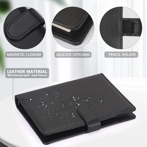 GoodSing A5 Binder, 6 Holes Loose Leaf Binder, PU Leather Budget Binder, Notebook, Ring Binder Planner A5 Folder Portfolio, Notebook Cover for A5 ...