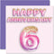 Pretty Iron Anniversary Card for Wife Girlfriend Husband Boyfriend - Pink Purple Glitter Balloons - Happy 6th Anniversary Cards from Family, 5.7 x...