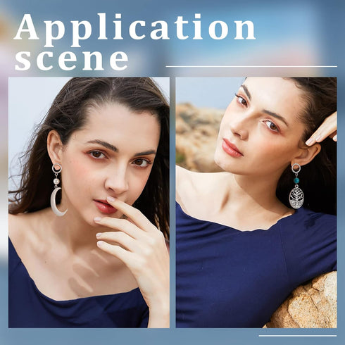 Beebeecraft 1 Box 20Pcs Circle Stud Earring Findings 925 Sterling Silver Plated Stainless Steel Hollow Round Circle Earring Posts with Loop and 20...