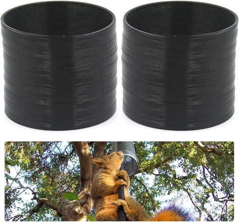 2 PCS Metal Squirrel Baffle, Squirrel Barrier Spring Coil Guard Protects Hanging Bird Feeders for Outdoor Poles...