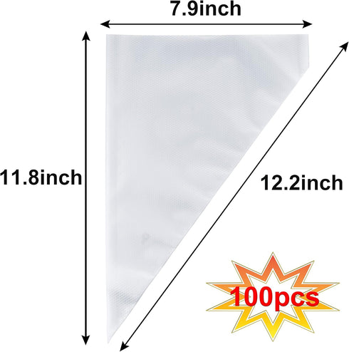 Piping Bags, Pastry Bags 12 Inch 100pcs, Disposable Icing Piping Pastry Bags For Cookie/Cake Decorating Supplies, Anti Burst And Non-Slip Thicken ...