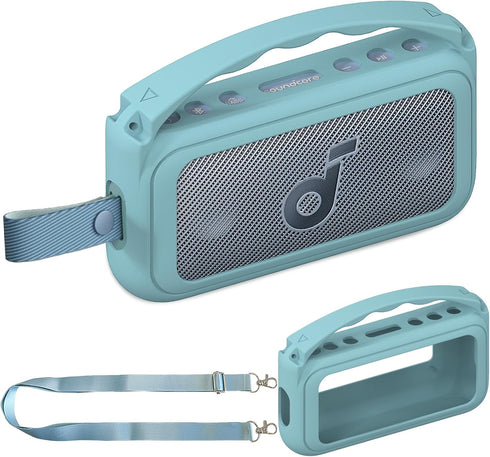 Silicone Cover Case for Soundcore Motion 300 Wireless Hi-Res Portable Speaker, Protective Holder Skin for Motion 300 Speaker Case Accessories (Blu...