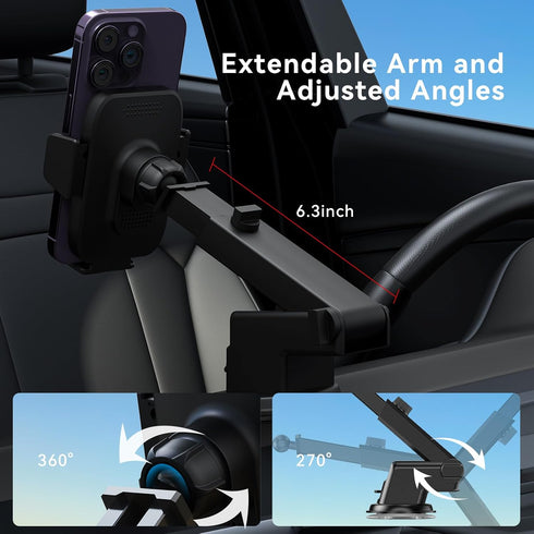 Amlink Wireless Car Charger - 15W Fast Chargeing Cell Phone Holder Car - Auto Clamping Phone Mount Holder for Dashboard Windshield Air Vent Compat...