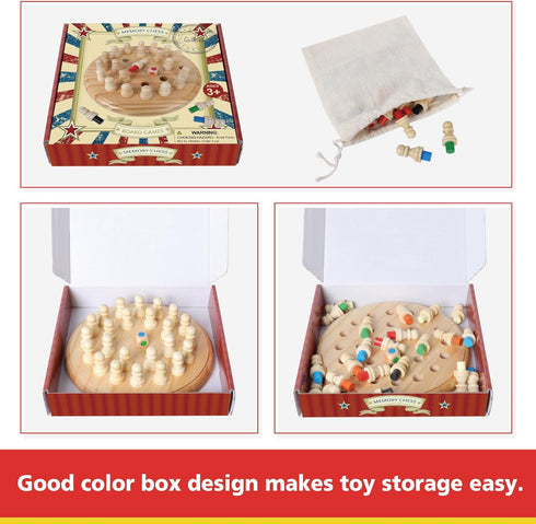 Wooden Memory Match Stick Chess Game, Color Memory Chess, Funny Block Board Game, Parent-Child Interaction Toy, Educational Intelligent Games for ...