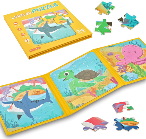 Magnetic Puzzles for Kids Ages 3-5, Puzzles for Kids Ages 4-8, Toddler Puzzles Ages 2-4, Shark Jigsaw Puzzles Book for Preschool Toddlers, Travel ...