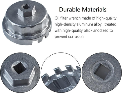 Oil Filter Wrench, Oil Filter Removal Tool Compatible with Toyota Lexus Camry RAV4 Tundra Highlander for 2.5 2.7 3.5 4.0 4.6 5.7L Engines with Car...