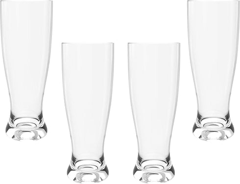 QG 25 oz Unbreakable BPA Free Plastic Pilsner Beer glass | Set of 4 Clear...