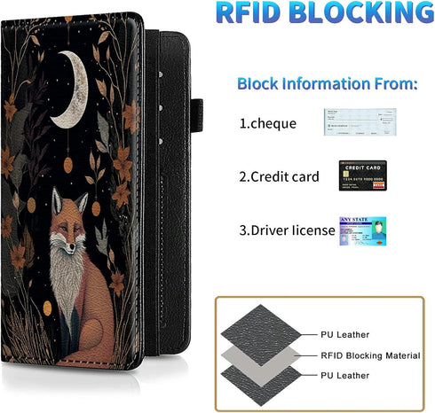 Checkbook Covers for Men and Women, Leather RFID Check Book Holder Wallet with Credit Card Slots, Personal Duplicate Checks Holder with Pen Holder...