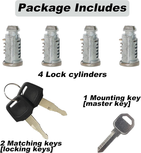 4 Pack Lock Cores Compatible with Thule Roof Racks Components, includes 4 Cores, 2 Keys and A Control Key (4 Pack)...