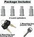 4 Pack Lock Cores Compatible with Thule Roof Racks Components, includes 4 Cores, 2 Keys and A Control Key (4 Pack)...