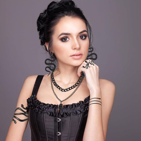 8 Pcs Snake Jewelry for Women, Egypt Style Snake Jewelry Snake Necklace Earrings Armband Bracelet Rings for Women...