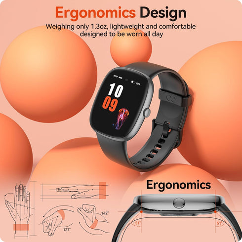 Fitness Tracker Watch with 24/7 Heart Rate Blood Oxygen Sleep Monitor, 1.69" HD 10 Day Battery Life Smart Watch, Step Calorie Counter Pedometer Ac...