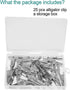 25 Pcs 2 Inches / 51 mm Metal Alligator Clip Spring Clamps,Silver Tone Nickel Plated, used in laboratory electric testing work and Cable Lead Clip...