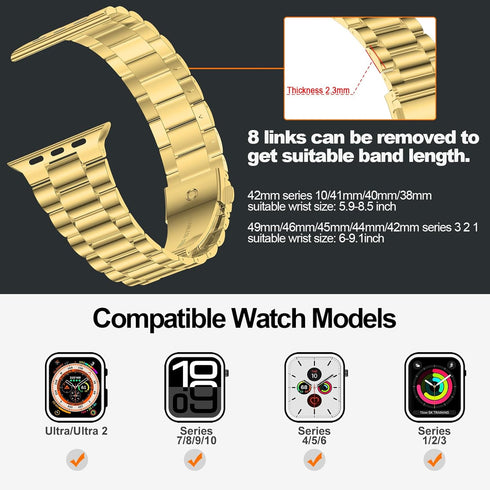 iiteeology Lightweight Stainless Steel Band Designed for Apple Watch Series 1-10, 42mm, 41mm, 40mm, 38mm,SE &SE2,Replacement iWatch Bands for Wome...