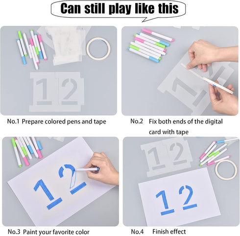 20 Pieces Curb Stencil Kit 0-9 Numbers Stencils 4 Inch Tall Numbers Reusable Plastic Numbers Stencil Numbers Template for Painting Address in Mail...