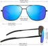Polarized Aviator Sunglasses for Men, Rectangle Square Metal Frame, Retro Pilot Sport Sun Shades for Driving Running...