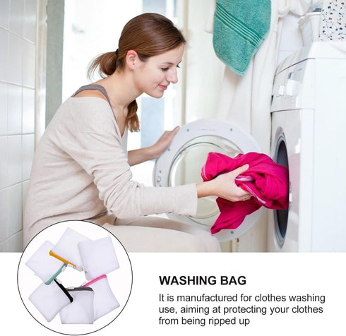 6pcs Laundry Bags Zipper Wash Bags Mini Mesh Washing Bags Net Bags Foldable Washing Machine Bags Soap Pouch Saver Laundry Pouch for Clothes Bed Sh...