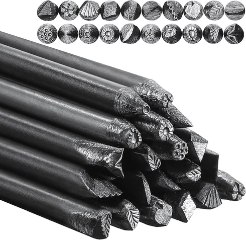 20 Packs Steel Punches 4 mm Flower Punch Stamp Set Practical Metal Stamping Kit Stamping Jewelry Tools for Ring Jewelry DIY Craft...