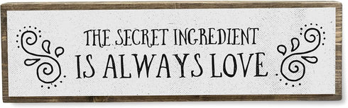 Love Wood Signs (Medium - Wood And Metal, The Secret Ingredient Is Always Love)...