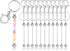 12 Pcs Beadable Keychain Bars Metal Beaded Keychain Blank Keychain Strips for DIY Keychain Pendant Jewelry Crafts...