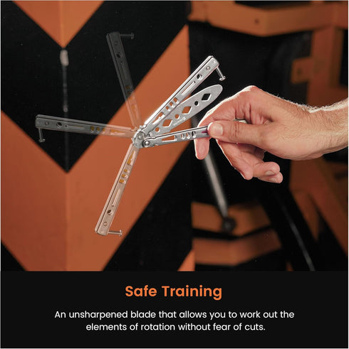 Butterfly Knife, Balisong Trainer Unsharpened Blade, 2 Practice Knives Set with Pouches Fully safe Not Real Blades...