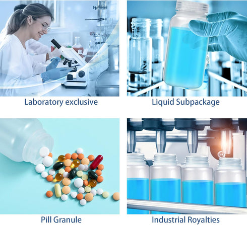 Hoolerry 20 Pcs Sample Bottles 2 oz Plastic Bottles Wide Mouth Reagent Bottles with Caps 60ml Laboratory Grade Polypropylene Clear Liquids Storage...