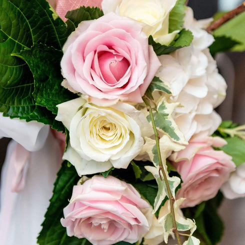Artificial Flowers 25pcs Real Looking Purple Foam Fake Roses with Stems for DIY Wedding Bouquets White Bridal Shower Centerpieces Arrangements Mot...