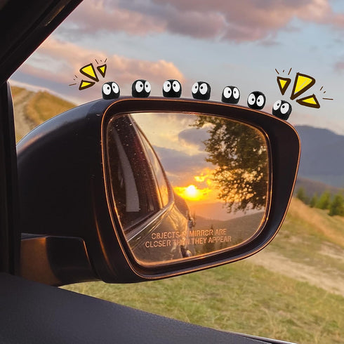 30PCS Cute Small Black Elf Dashboard Ornaments, Coal Ball Auto Rearview Mirror Decor Mini Cartoon Resin Figures Aesthetic Car Interior Accessories...