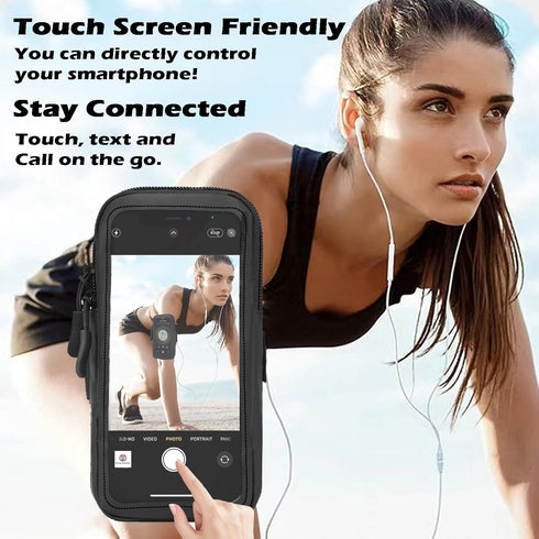 Phone Holder for Running, Walking, and Workout - Adjustable Arm Band Armband for iPhone and Cell Phones - Clear Crossbody Phone Pouch Purse with S...