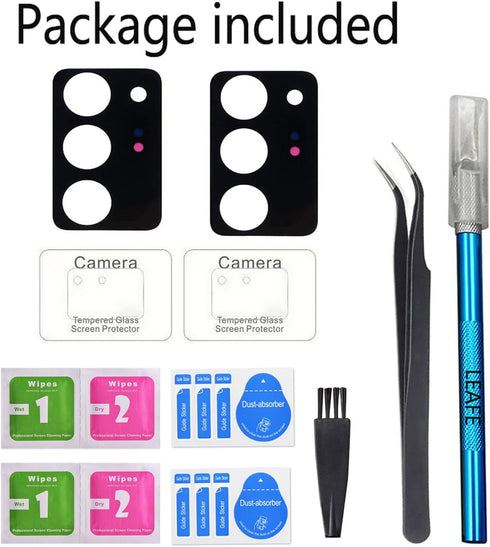 2 Pieces OEM Note 20 Ultra Camera Glass Replacement for Samsung Galaxy Note 20 Ultra 5G (All Carriers) Rear Camera Glass Lens Replacement with Adh...