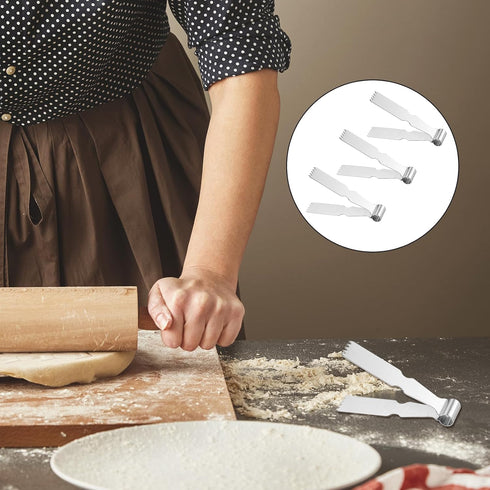 3pcs Pastry Tongs, Dough Scraper Press Stainless Steel Clip Baking Crimper Tool for Decorating and Sealing Pie Crusts Bread Dessert Pastry Cakes K...