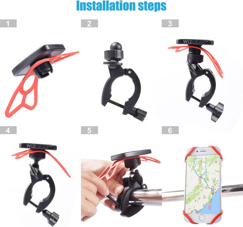 WixGear Universal Magnetic Bicycle & Motorcycle Handlebar Phone Holder for Cell Phones and GPS with Fast Swift-Snap Technology,...