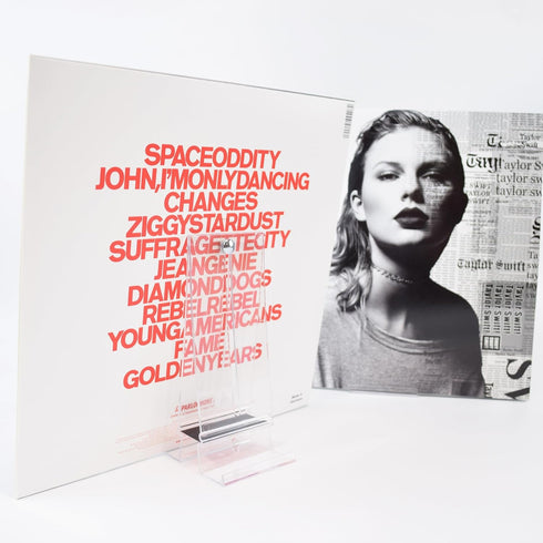 CollectorMount Album Mount 1 Pack Wall Mount Album Frame Brackets or Shelf Stand, Adjustable, Clear to display Vinyl Records...