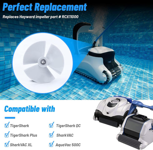 Pool Cleaner Impeller RCX11000 with Screw Replacement for Hayward TigerShark QC/SharkVAC XL Robotic Pool Cleaners...