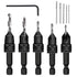 MulWark 82° Countersink Drill Bit Set incl. 5pcs Free Replaceable HSS Drill Bits for Wood?3/8" Quick-Change -Chamfered Adjustable Drilling Tool Ki...