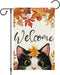 Welcome Fall Garden Flag 12 x 18 Inch Vertical Double Sided Burlap, Autunm Cute Cat Garden Yard Flags for Yard Thanksgiving Holiday Outside Outdoo...