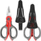 2 Pack Electrician Scissors, Heavy Duty Stainless Steel Sharp Blades and Soft Rubber Grip, Electrician Shears with Protective Cover, 6.1 Inch (Gra...