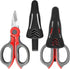 2 Pack Electrician Scissors, Heavy Duty Stainless Steel Sharp Blades and Soft Rubber Grip, Electrician Shears with Protective Cover, 6.1 Inch (Gra...