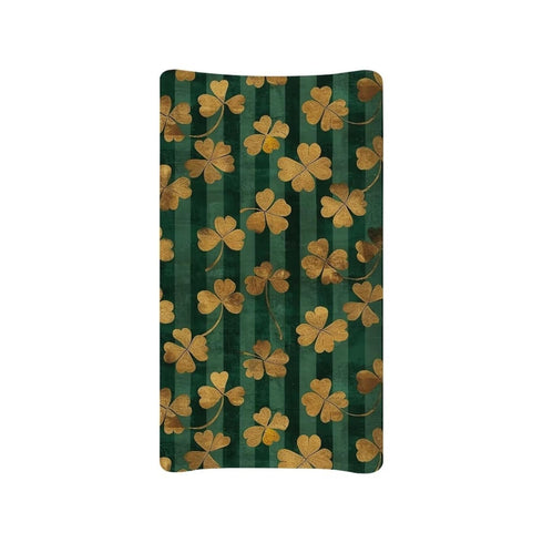 Golden Leaves Changing Pad Cover for Baby Saint Patricks Day Comfort Diaper Change Table Pad Covers Soft Breathable Changing Pad Sheets Cover...
