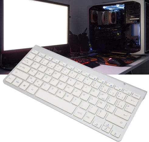 ASHATA Wireless USB-C Keyboard, 2.4g Portable Bilingual Keyboard (French-English), Slim Design for Desktop, Laptop, Tablet...