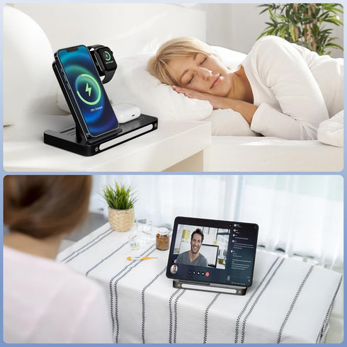 Wireless Charger,3 in 1 Wireless Charger Station for Apple iPhone/iWatch/Airpods,iPhone 13/12/11 (Pro, Pro Max)/XS/XR/XS/X/8(Plus),iWatch 7/6/SE/5...