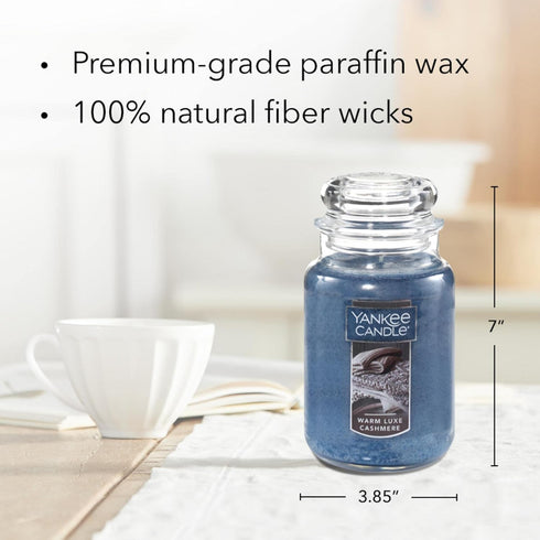 Yankee Candle Warm Luxe Cashmere Scented Classic 22oz Large Jar Single Wick Aromatherapy Candle Over 110 Hours of Burn Time Quality Paraffin Grade...