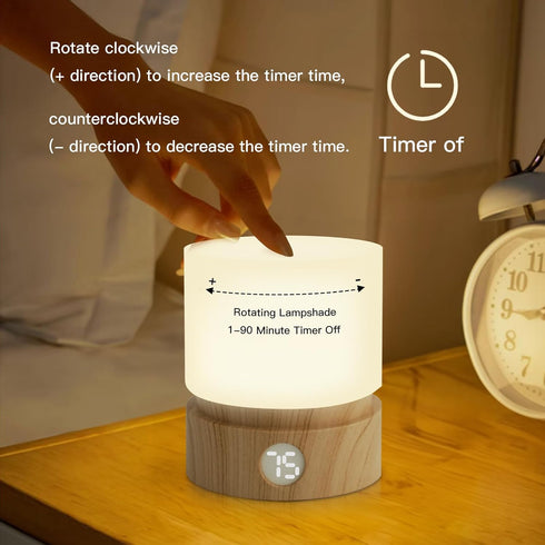 Small Table Lamp, Portable Dimmable Night Light with Timer for Kids,3000k Warm Led Light, Small Bedside Lamps for Bedroom Living Room Housewarming...