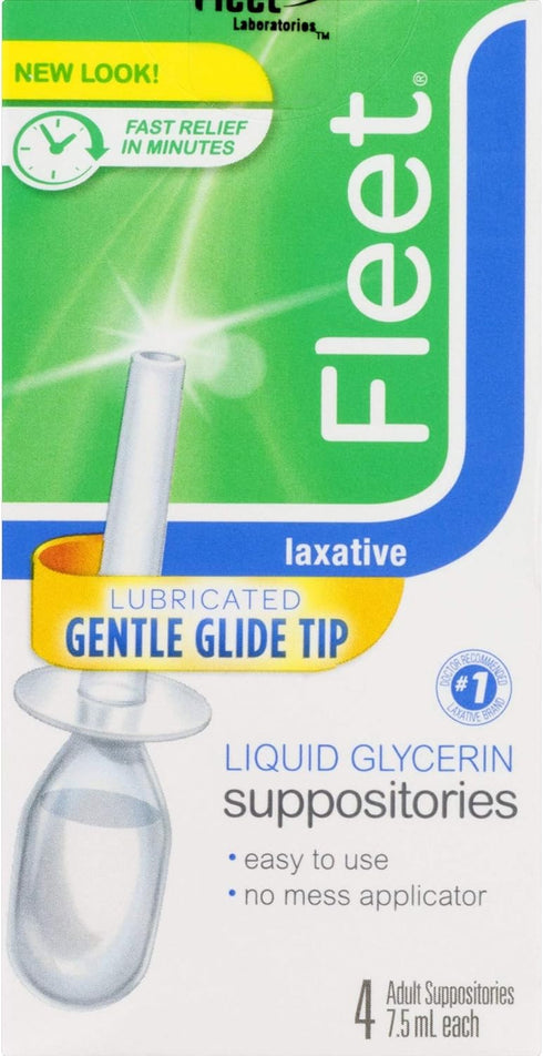 Fleet Liquid Glycerin Suppositories for Adult Constipation, 7.5 mL, 4 Bottles (4 Pack)...