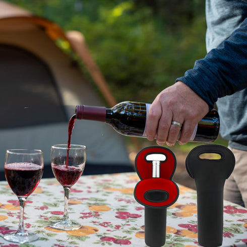 Wine Carrier Tote Bag, Insulated Wine Bag for Wine Bottle, Beer Bottle and Water Bottles, Neoprene Wine Carrier Tote Bag for Restaurant, Travel-Bl...